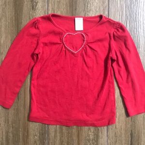 Gymboree Red Heart Long Sleeved Valentines Top 3t
